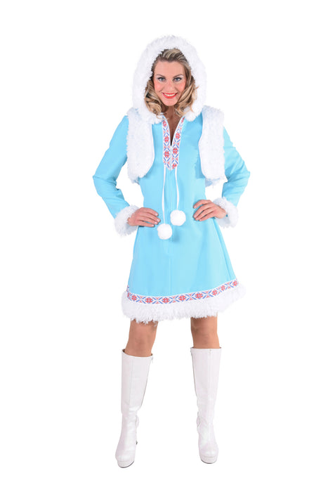 Eskimo Kostuum voor Dames - ijs blauw