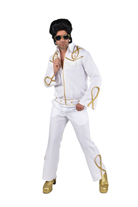 Elvis Kostuum voor Heren - wit/goud