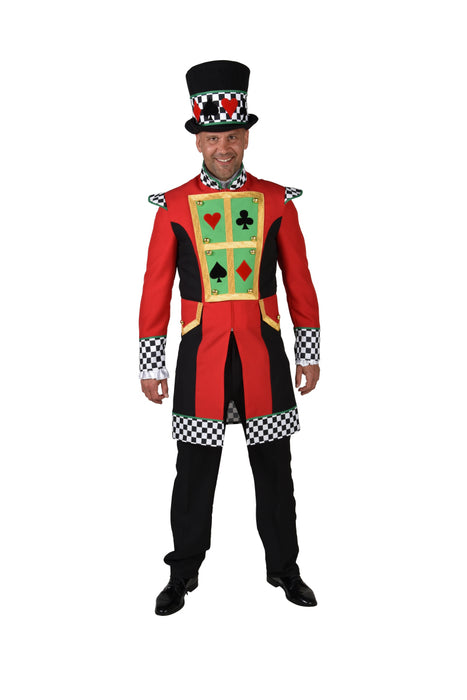 Kaartspeler Casino Kostuum voor Heren - rood/zwart