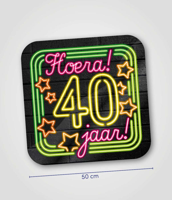 Huldeschild Neon - 40 jaar