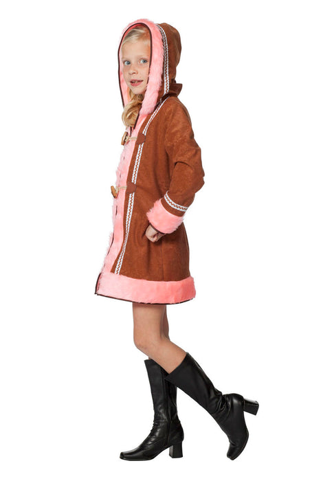 Eskimo Kostuum voor meisjes - bruin/roze