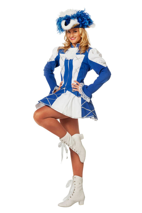 Carnavalskostuum Dansmarieke Stretch - blauw/wit