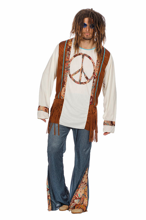 Herenkostuum Hippie Peace met Franjes