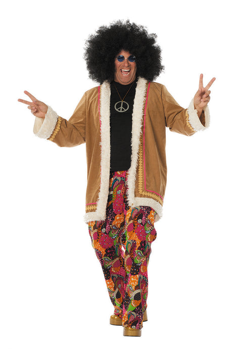 Hippie Kostuum met lange jas voor Heren