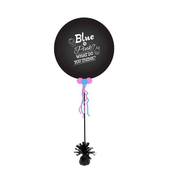 Helium ballon gender reveal - blue or pink (compleet)