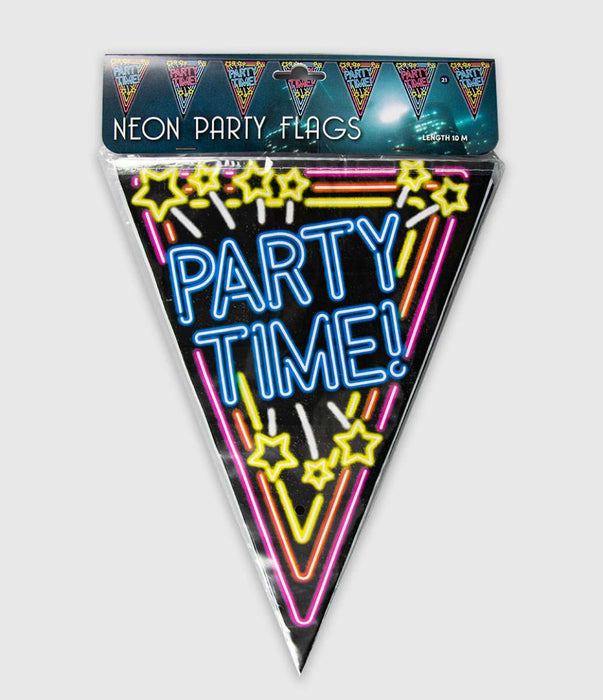 Neon vlaggenlijn - Party time!