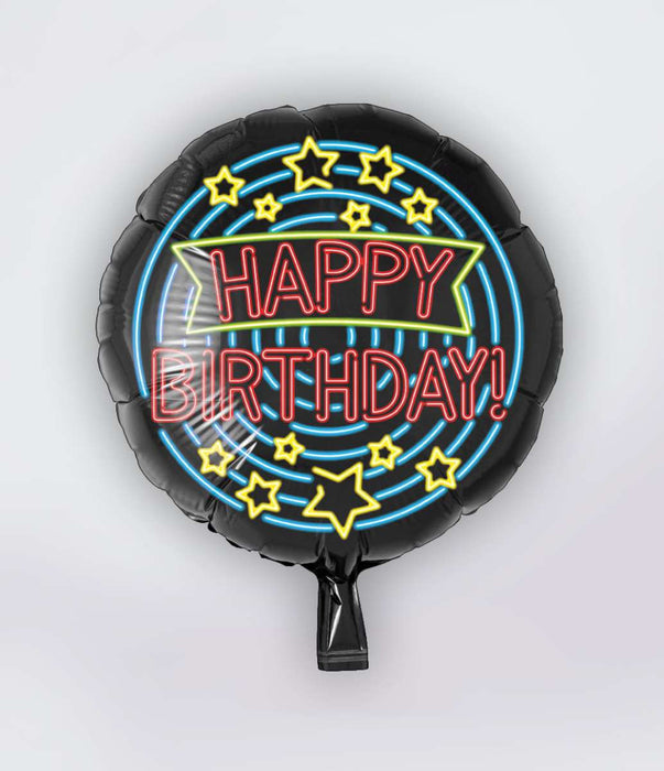 Folieballon Neon Happy Birthday