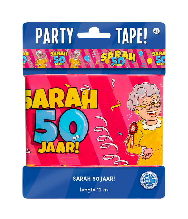 Party Tape - Sarah 50 jaar cartoon